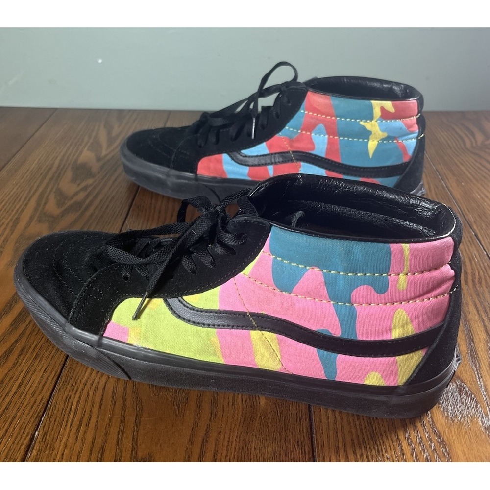 Vans Sk8 Mid Reissue Neon Multi Camo Black Mens Size 12 WTAPS 90's NOAH J CREW
